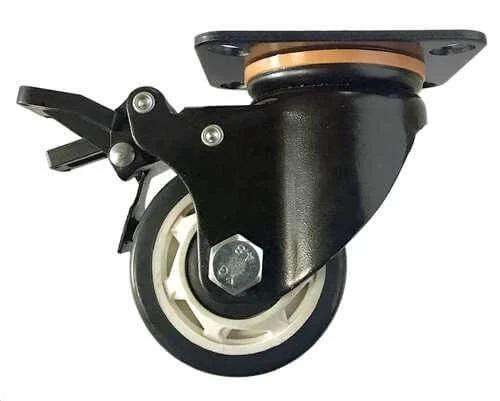 4" Caster Wheel 551 Lbs - Brake PU - Polypropylene Top Plate
