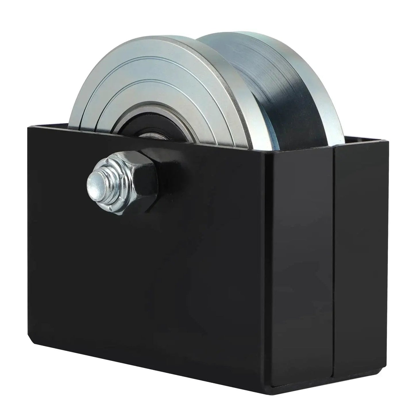 4 Inch V-Groove Gate Wheel With Welded Bracket Box And Double Bearings, Rolling Gate Caster For Inverted V-Track with black bracket