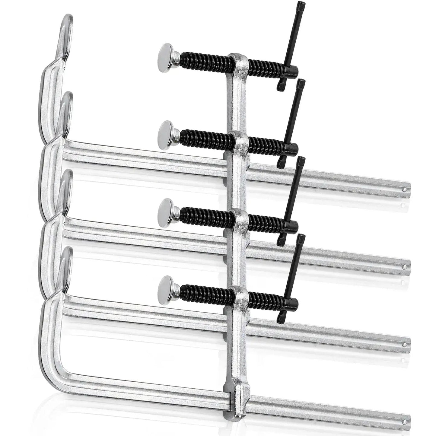4 Pack 12 Inch Bar Clamps For Welding And Woodworking, Drop Forged Steel F Clamps With 450 Lb Load Capacity, side view