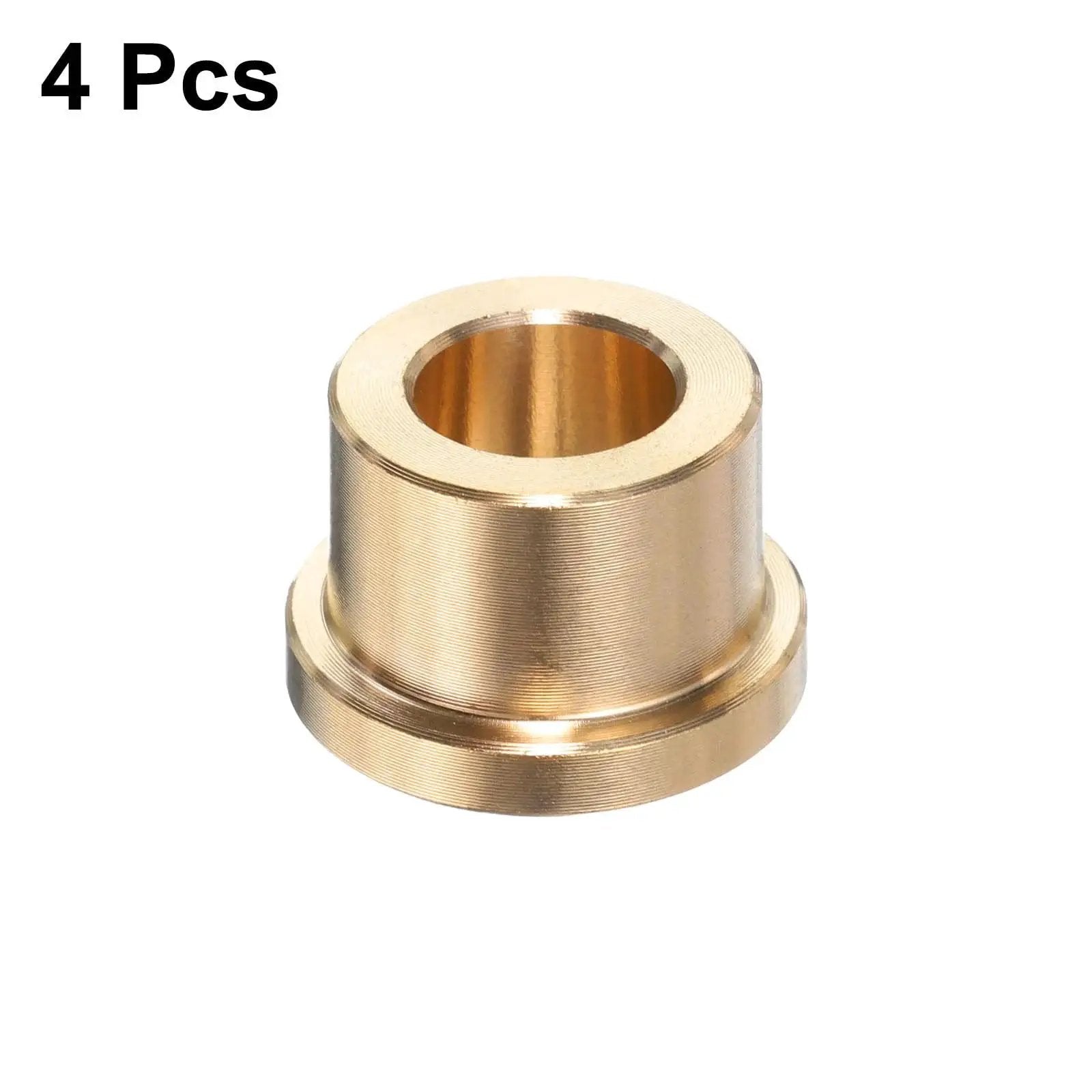 Set Of 4 Flange Sleeve Bearings 3/8 Bore Brass Bushings With 5/8 Outside Diameter 1/2 Length 3/4 Flange Diameter