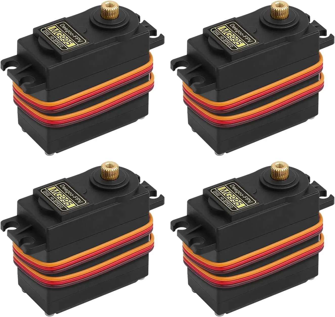 4-Pack Servo Motor MG995 Control Angle180 Metal Gear Servo 13KG Digital High Speed Torque Servo Motor for DIY Smart Robot Toys