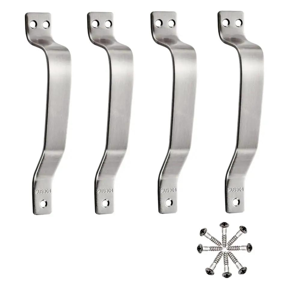 4 Pack 5 Inch Door Handle Pulls For Sliding Doors Closets And Cabinets Stainless Steel 304 Durable with included screws