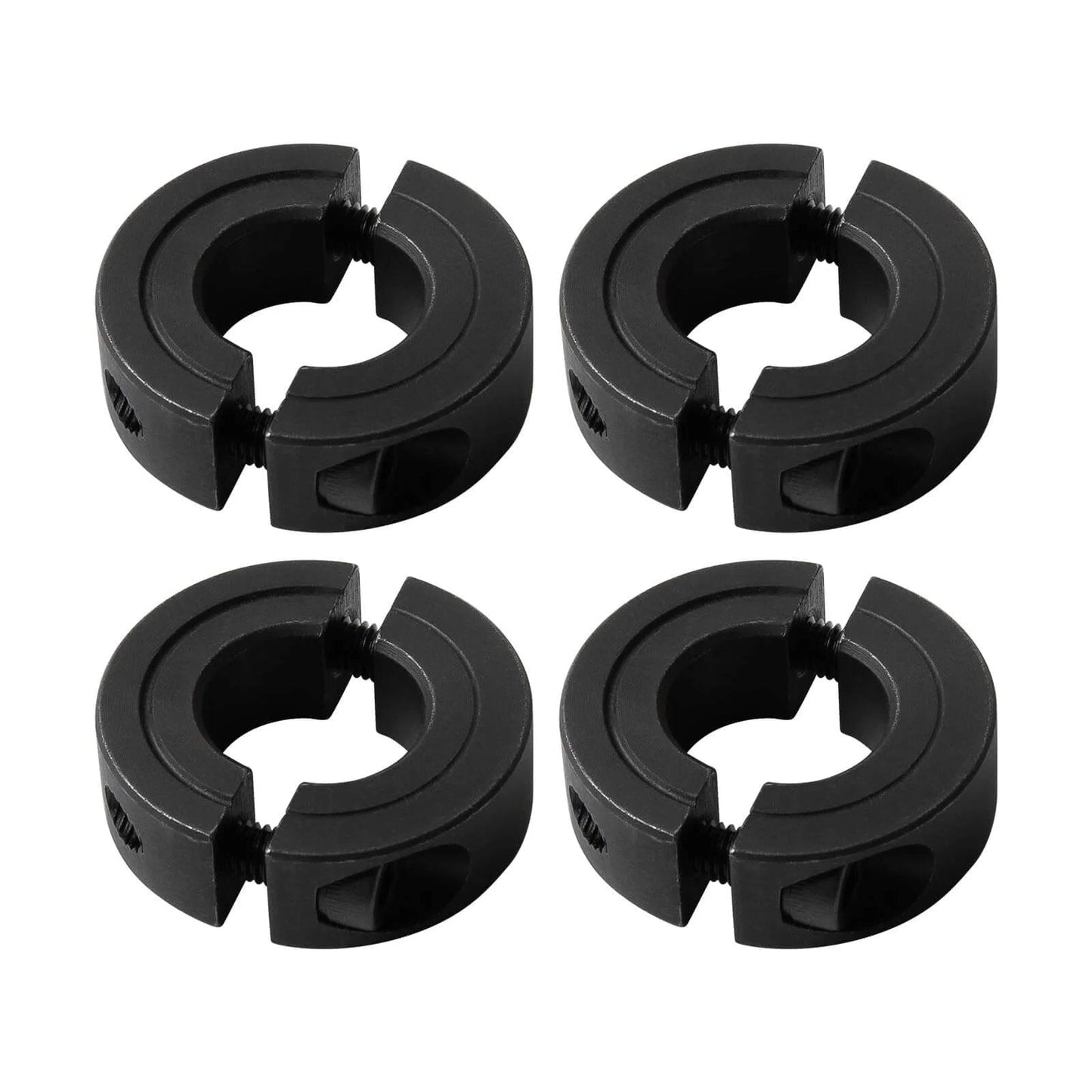 4-Pack Shaft Collar 1" Bore, 1045 Steel Double Split Clamp-On Shaft Collars Style, 1-3/4" OD, 1/2" Thickness, with M4 Set Screws