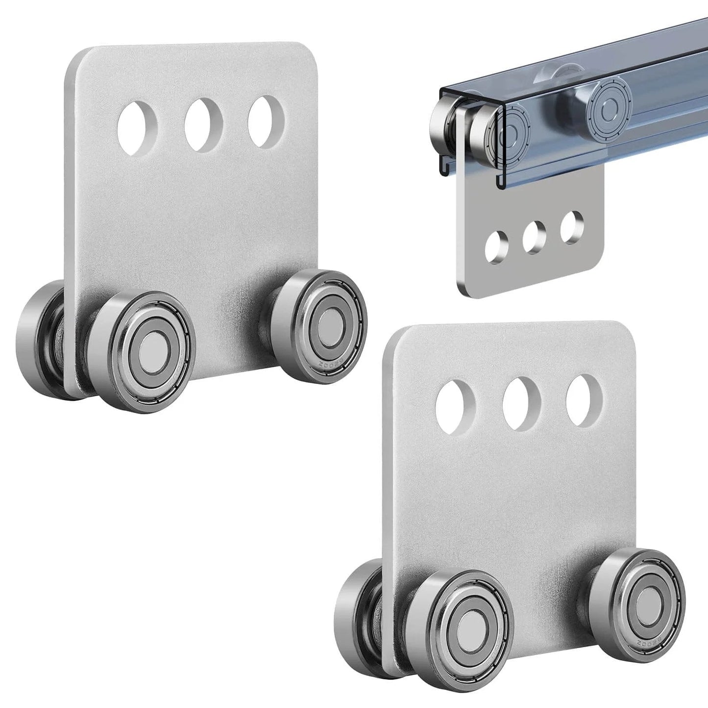 2Pcs 4 Wheel Trolley Assembly Rollers Four Bearing Trolley Assembly for 1-5/8" Wide and All 1-5/8" or Taller Strut Channel