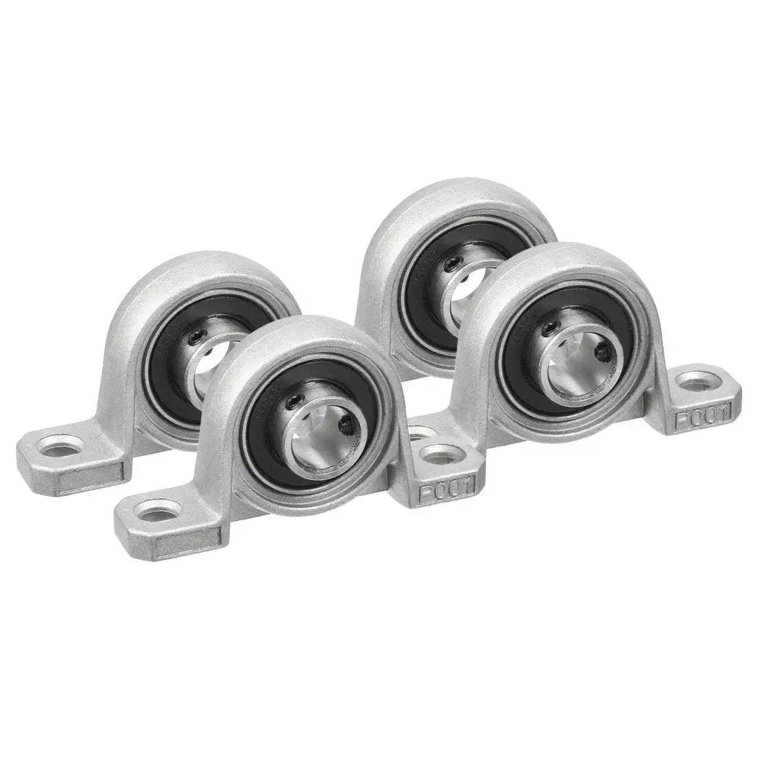Pack of 4 12mm Bore Zinc Alloy Inner Ball Mounted Pillow Block Bearing Self Aligning Flange Block for machinery use