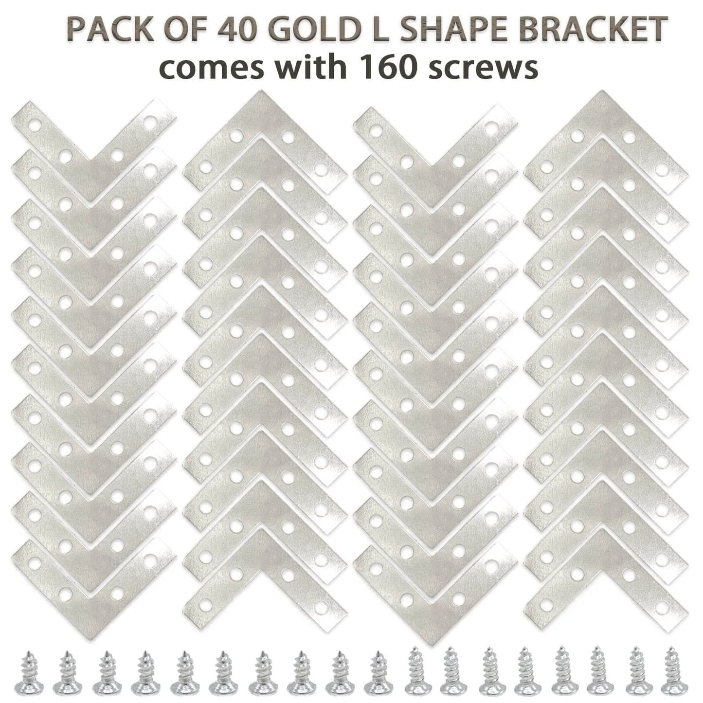 ✝️ 40 Pack Silver L Corner Brackets, 1.5x1.5inch Small Decorative Iron Corner Braces for Wood, Metal Flat Bracket Braces for Furniture