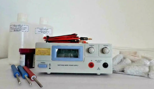 40 Amp High Power Gold Plating Kit With Complete Solutions Including 4oz 24K Cyanide Gel Gold Chrome Stripper for Cars