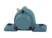 Front view of Single 40mm set-screw pillow block bearing with closed cast iron cover, sealed ball insert, CUCP208CE-compatible for conveyors.