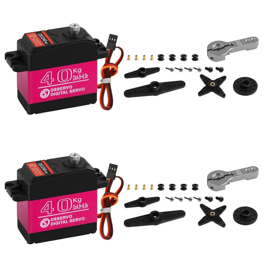 2 Pack High Torque 40KG Digital Servo, DS3240MG Full Metal Stainless Steel Gear Waterproof Steering RC Servo, accessories included