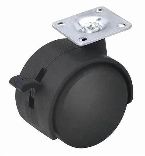 40mm Caster Wheel 55 Lbs - Brake Nylon Top Plate