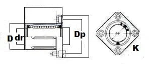 40mm Square Flanged Bushing Linear Motion