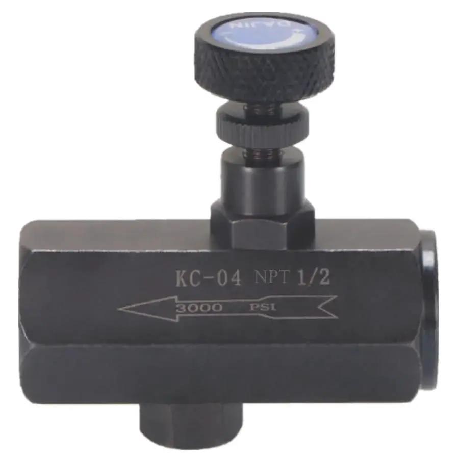 1/2-inch Hydraulic Flow Control Valve NPT Throttle Check Valve Steel 3000 PSI for Water Oil Gas