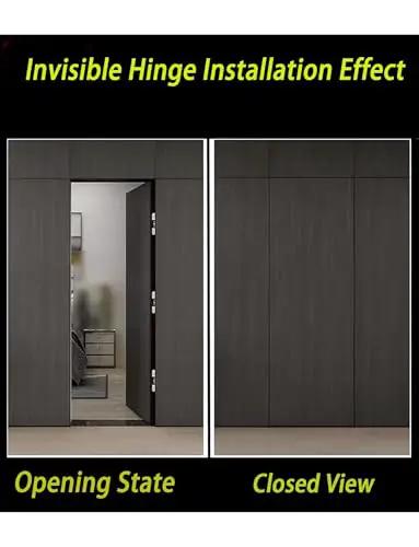 Adjustable 180 Degree No-Squeak Silent Concealed Hinge for Wooden and Folding Doors Invisible Cross Hinge Installed on Panels