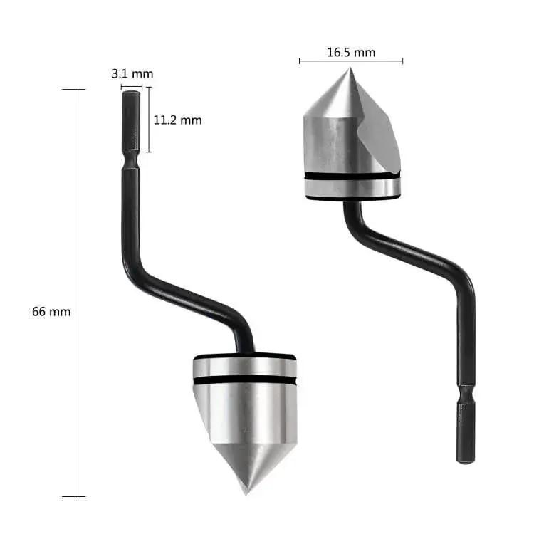 Pro Deburring Tool Set With 90 Degree Countersink Bit For Metal Wood And Plastic Chamfer Burr Remover shown in side view.