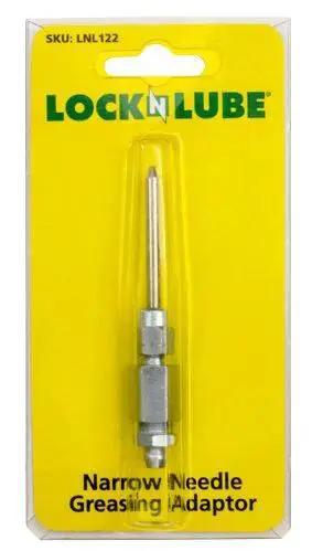 Narrow Needle Dispenser For Grease Guns With Extra Reach And Snap On Jaw Type Coupler in packaging