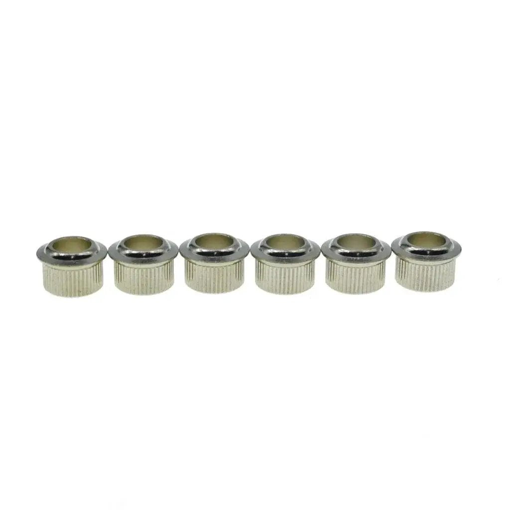 Brass Guitar Tuner Conversion Bushings For Vintage To Modern Guitars With Outer Diameter Ten Point Two Millimeters nickel finish