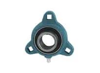 Front view of BTM207-22 1-3/8 in Narrow Set Screw Malleable Iron Pillow Block Bearing Pack of 3 for conveyor use.