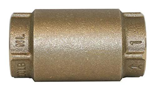 Front view of No-Lead Brass In-Line Check Valve For Irrigation And Well Systems, 1-1/4 Inch Female NPT, IAMPO Certified, Merrill 700 Series.