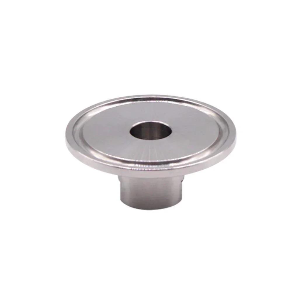 Stainless Steel 304 Sanitary Tri Clamp to One Quarter Inch NPT Female Connector, front view, for food beverage dairy applications
