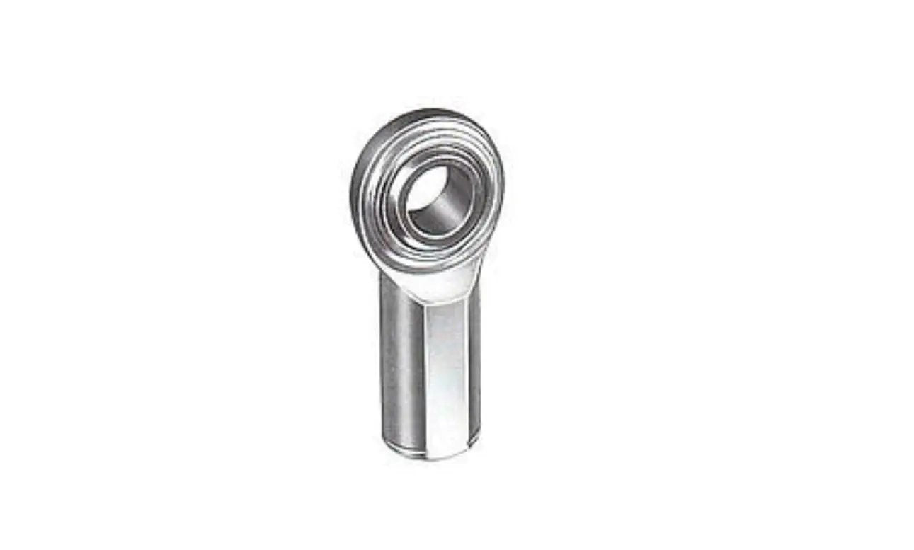 VCW Series PTFE Lined Economy Right Hand Female Spherical Rod End Bearing 1/2 Inch Bore 1/2-20 RH Thread Steel With Zinc Oxide Finish Industrial Grade Corrosion Resistant