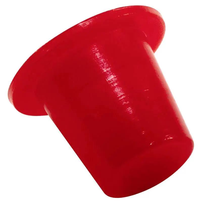 T Series Red Plastic Tapered Cap from 20 Pack, LDPE Protective Closures for hydraulic equipment, cap OD 2.915 in visible.