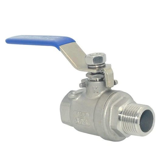 Full Port 304 Stainless Steel Ball Valve One Half Inch Heavy Duty Workhorse For Water Oil And Gas 1000 WOG Serviceable With NPT Threads PTFE Seals Low Torque Manual Lever