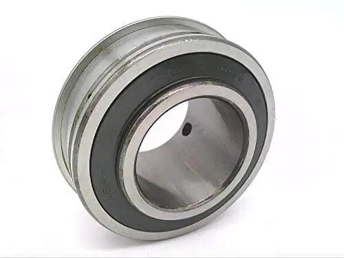Sealed ball bearing SER209 single unit, 45 mm ID x 85 mm OD x 49.2 mm width with rubber seals and wide inner ring shown