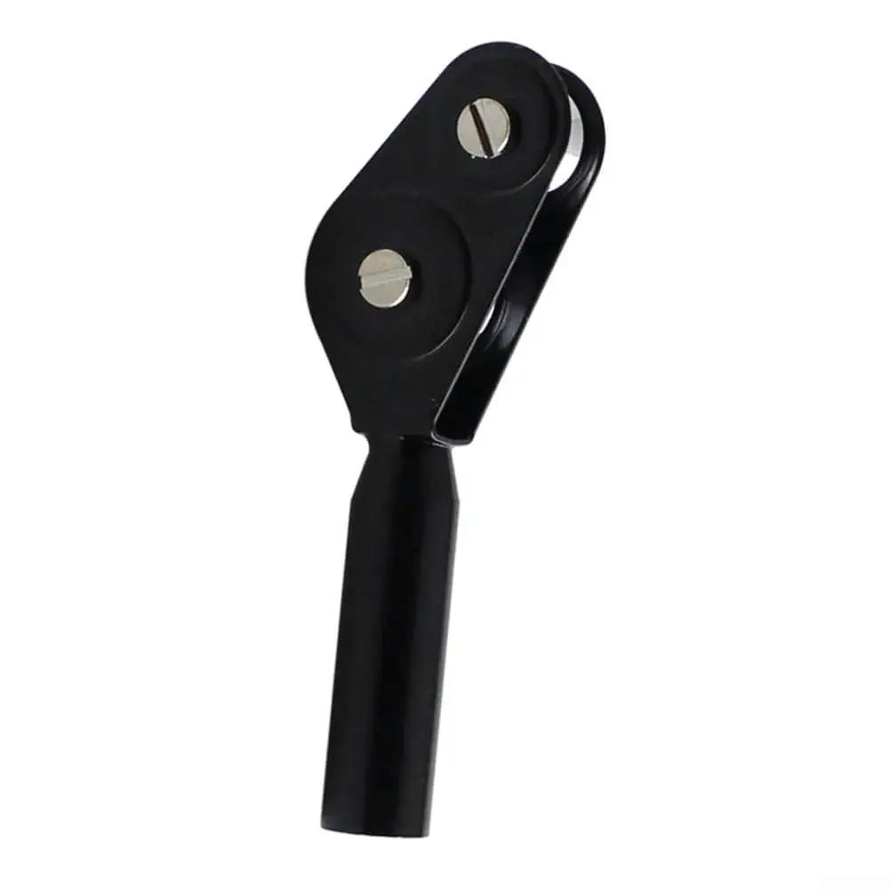 Stainless Steel Rod Tip Roller With Detachable Pulley For Saltwater Rods 8mm, shown detached with black finish.