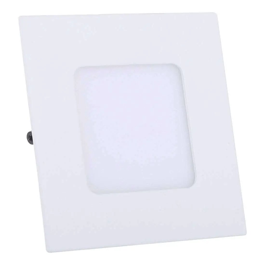 Square white wall light fixture with recessed panel