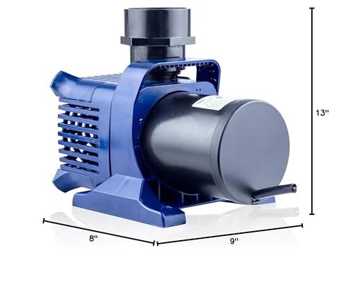 Powerful 10300 GPH Submersible Water Pump for Ponds, Fountains, and Waterfalls With 40 Ft Lift, 33 Ft Cord, Adapters Included