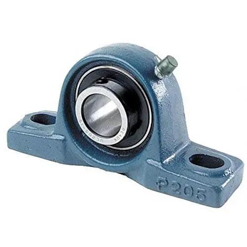 Pillow Block Ball Bearing With Five Eighth Inch Bore Cast Iron Housing Two Bolt Mount Set Screw Locking UCP Series Bearing Insert