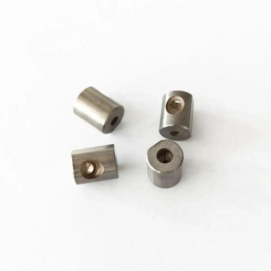 Four Waterjet Abrasive Cutting Head Bushing TJ006071/555 Mixing Chambers on white background for water jet cutter.