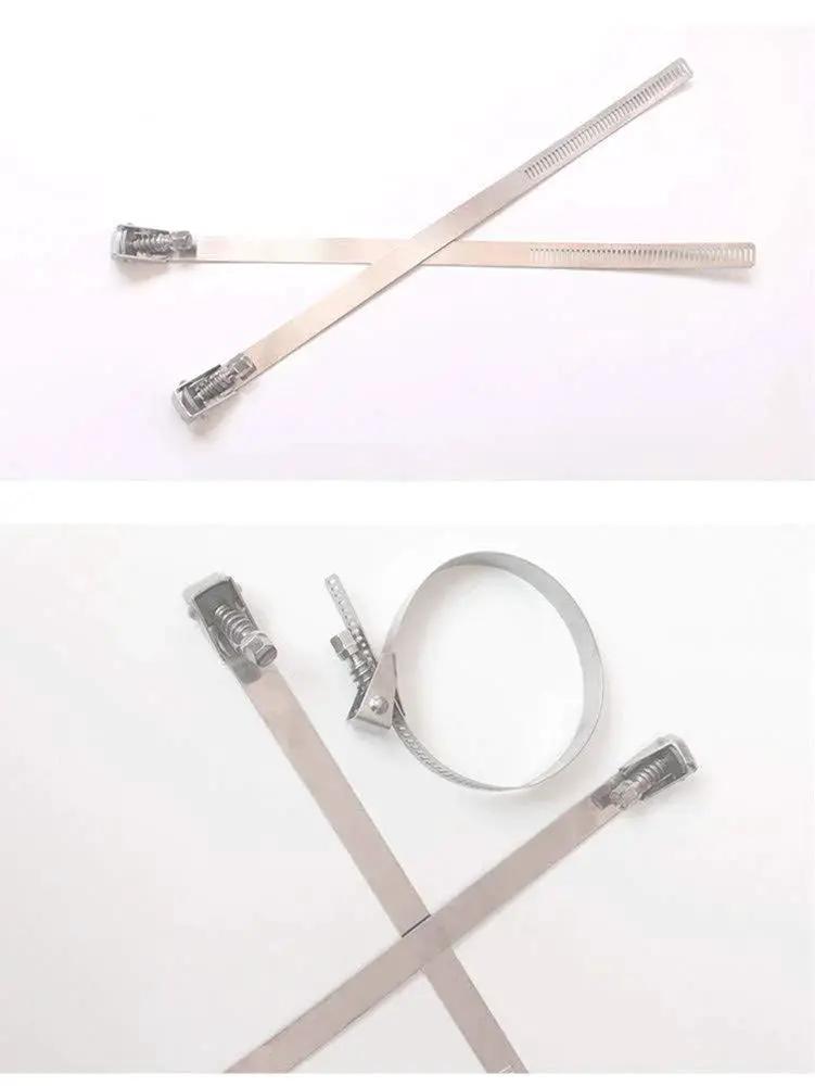 Beefy Heavy Duty Half Inch By Twenty Four Inch Stainless Steel Hose Clamps 25 Pack with live buckle quick release design.