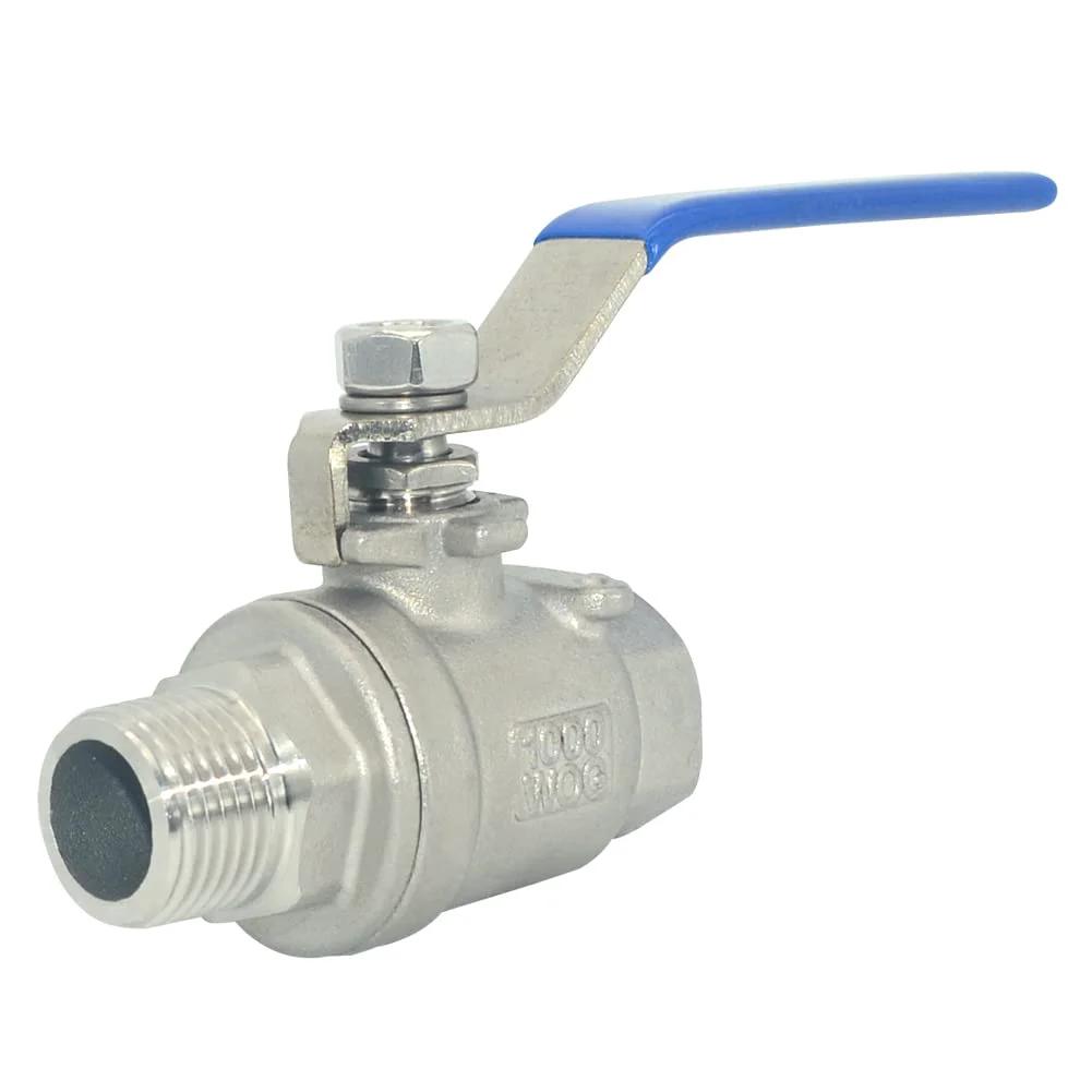 Full Port 304 Stainless Steel Ball Valve One Half Inch Heavy Duty Workhorse For Water Oil And Gas 1000 WOG Serviceable With NPT Threads PTFE Seals Low Torque Manual Lever side view