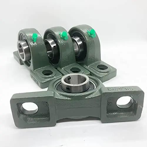 Pillow Block Bearing Unit UCP206-19 Bore 1 3/16 Inch with Cast Iron Housing, Self Aligning Solid Base, 4 Pack