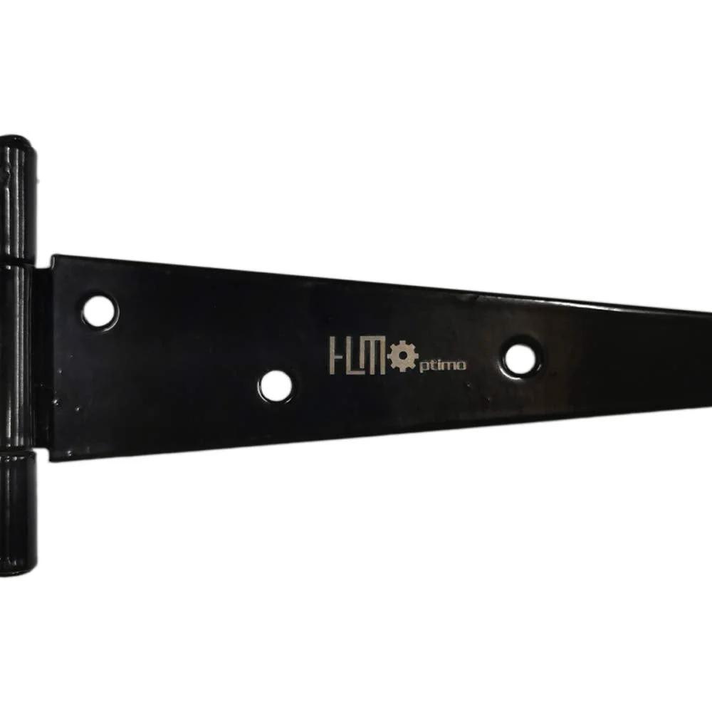 Heavy Duty Tee Hinge Set 4 Inch 4 Pc Rustproof Wrought Iron Black Finish for Outdoor and Indoor Use, close-up of single hinge