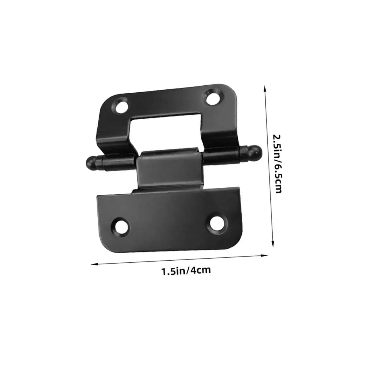 Heavy Duty Cabinet Door Hinges Set Of 10 For Replacement Durable Iron Construction with dimensions in inches and centimeters