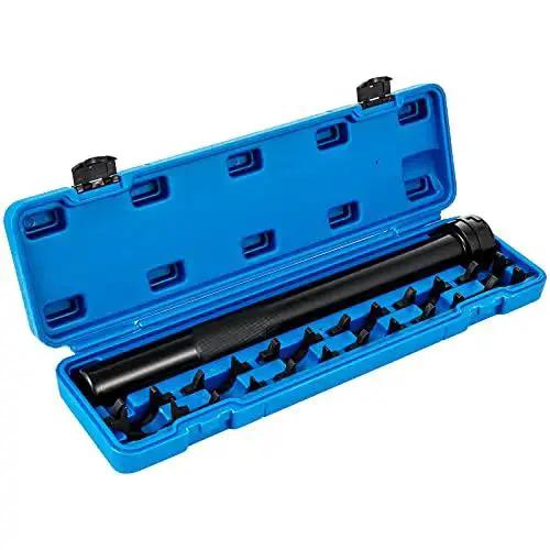 Inner Tie Rod Removal Tool Kit 13 Piece Set with Crowfoot Adapters for Vehicles in blue plastic case