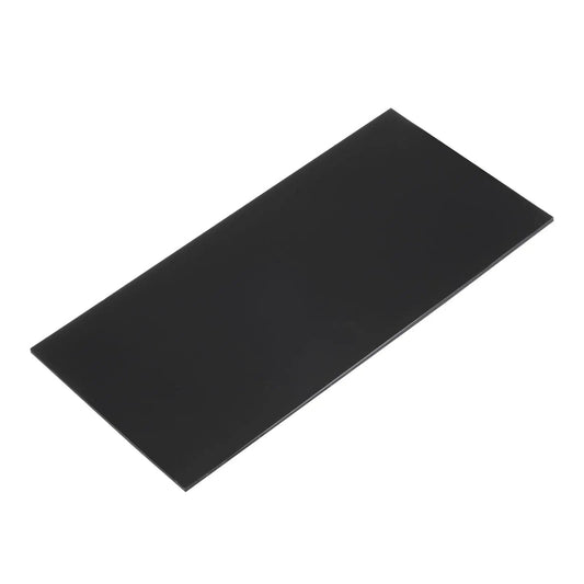 Hard UHMW Polyethylene Sheet For Heavy Duty Use By Meccanixity, 10 x 12 x 0.1 in, black, flat surface, ideal for liners and bearings.