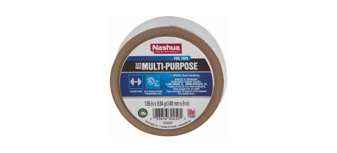 HVAC Foil Tape With Aluminum Backing For Duct Sealing And Automotive Repairs 3.2 Mil Thick UV And Moisture Resistant UL 723