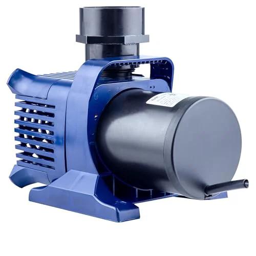 Powerful 10300 GPH Submersible Water Pump for Ponds, Fountains, and Waterfalls With 40 Ft Lift, side view showing adapter