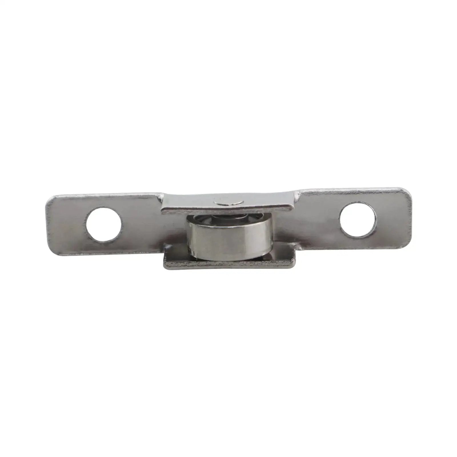 Front view of 12 Pack Sliding Door Window Pulley Wheel 43x7mm Silver Universal Metal Roller made of cold rolled steel with nickel plating.