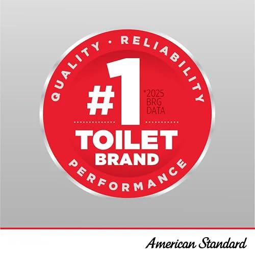 Red badge stating '#1 Toilet Brand' by BRG Data 2025 with American Standard logo.