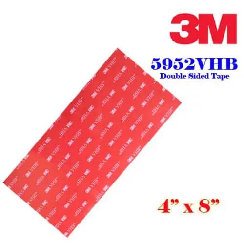 VHB 5952 Double Sided Foam Adhesive Sheet Tape 100x200mm, red sheet with 3M logo, industrial grade for automotive mounting