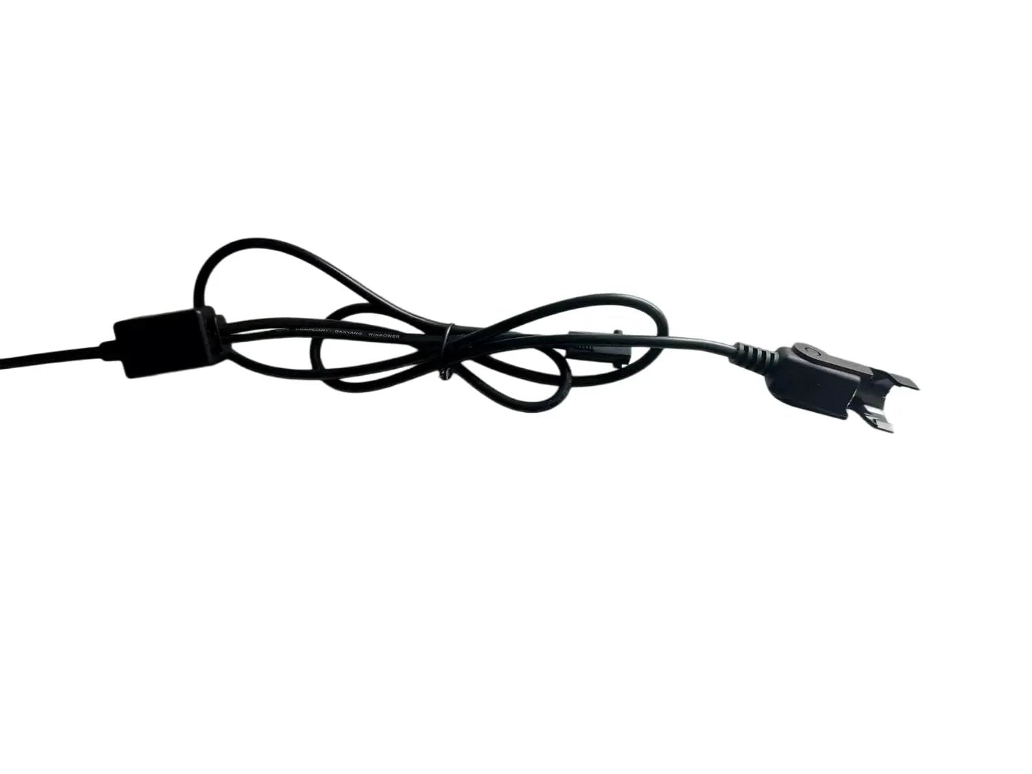 Image of a black electrical cord with plug, used as a part of Power Recliner Motor Replacement Linear Actuator KDFSJ4036 system.