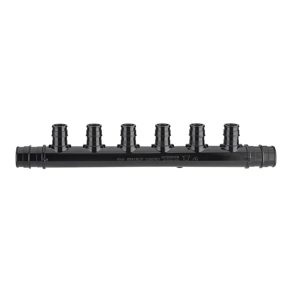 Pack Of 2 Open PEX A Expansion Manifolds With 6 Ports PPSU Poly Three Quarter Inch Trunk And One Half Inch Ports Lead Free ASTM F1960 Certified