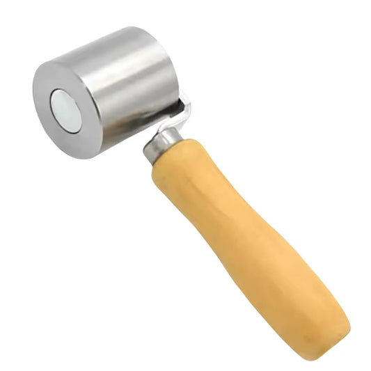 Metal Seam Roller With Wood Handle Stainless Steel Heavy Duty Seven Inch Length Two And A Half Inch Width One Half Inch Handle Diameter Perfect For Eternabond Tape RV Roof Repair Hot Air Welding And Auto Sound Deadening Projects