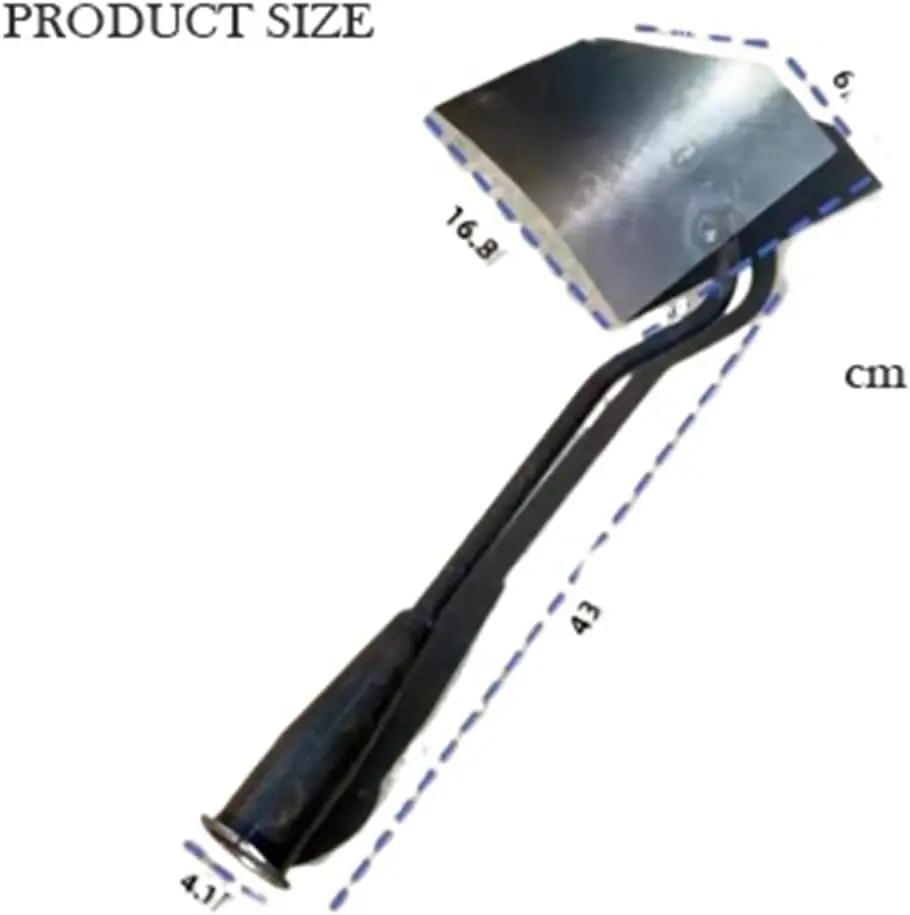 Soil Turning Hoe Triangle Garden Tool Head Only For Weeding Planting Digging Manuring Ridging Leveling And Landscaping Hardened All Steel Plow Hoe With Bronze Finish Heavy Duty Garden Cultivator For Year Round Yard Work, showing dimensions