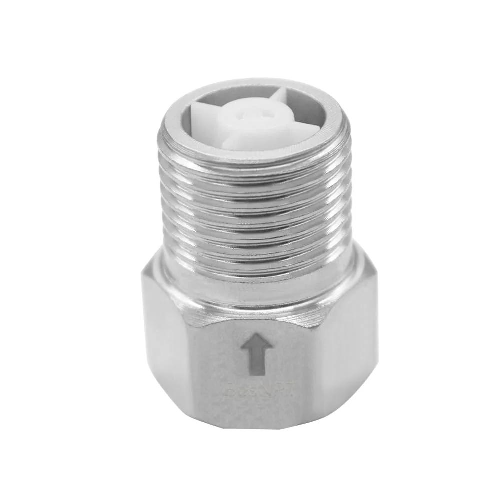 Stainless Steel 1/2 Inch Female to 1/2 Inch Male Check Valve One Way Non Return Water Backflow Preventer, polished metal appearance