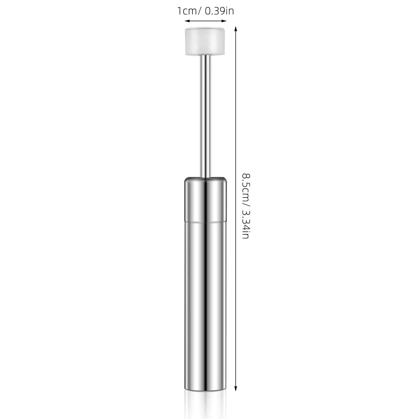 Soft Close Damper For Trash Can Lids, 6 Pack Hydraulic Lid Piston With Quiet Close Buffer, nickel plated iron size dimensions shown